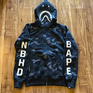 BAPE PIRATE NEIGHBORHOOD ZIP-UP HOODIE SZ MEDIUM
